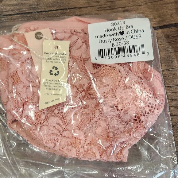 NWT We are Hah (Free People) Hook up Bra in Dusty Rose - Picture 4 of 4